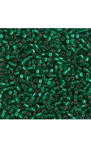 Miyuki delica beads 10/0 - Silver lined emerald dyed DBM-605